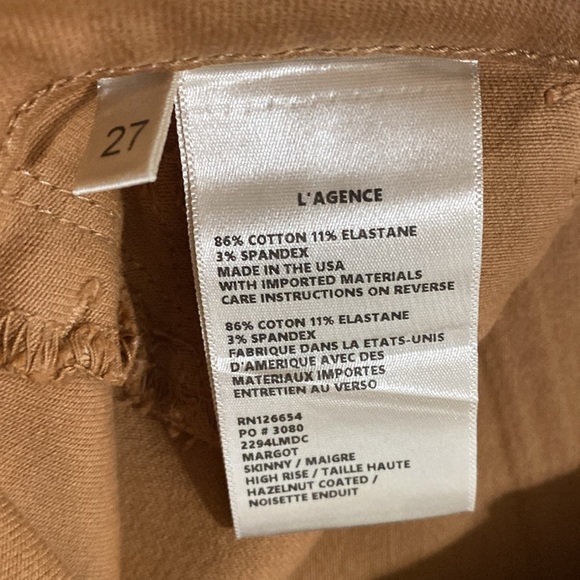 L'Agence Marguerite Skinny Jean Women 27 Camel Stretch High Rise festival Y2K - Picture 9 of 10